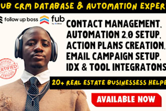 setup follow up boss crm fub action plan va follow up boss automation specialist