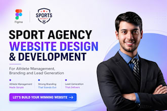 design sport agency website for athlete management, branding and lead generation