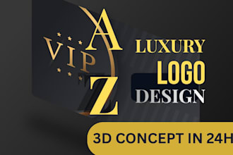 design luxury VIP 3d gold monogram in 24 hours