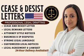 write a professional cease and desist letter, legal notice or demand letter