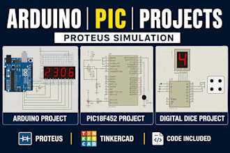 design and simulate circuits in proteus and tinkercad