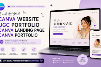 design canva website, ugc portfolio, canva landing page, canva portfolio