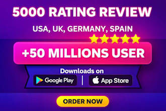 do 5000 app install rating review, mobile app promotion