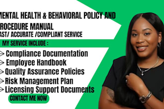 write mental health, behavioral health policy and procedure for maryland, texas