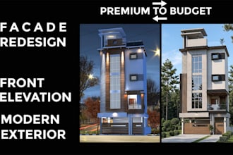 create budget friendly front elevation redesign,