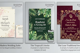design elegant wedding invitation cards and event stationery