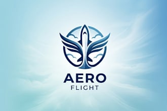 design a modern minimalist airplane logo for aviation