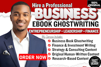 ghostwrite a business ebook or book, entrepreneurship ebook, nonfiction writer