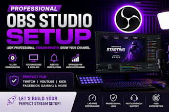 build a professional obs streaming setup with custom scenes, alerts and overlay
