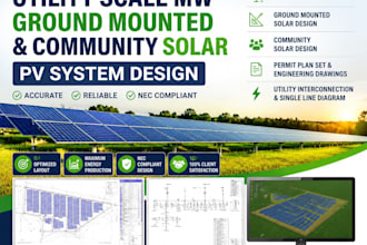 design utility scale mw ground mounted and community solar pv