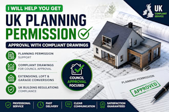 uk planning permission approval with compliant drawings
