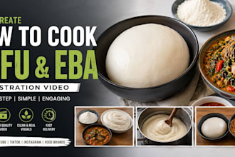 create a professional how to cook food illustration video
