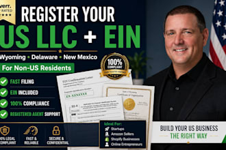 us llc and ein for non US residents in wyoming, delaware, new mexico