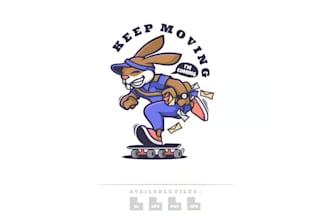 custom cartoon rabbit logo design for your brand