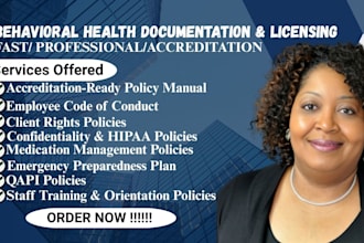write accreditation behavioral health policy and procedure for texas, florida