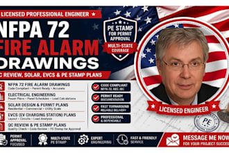 design nfpa 72 fire alarm drawings, qc review, solar, evcs and pe stamp plans