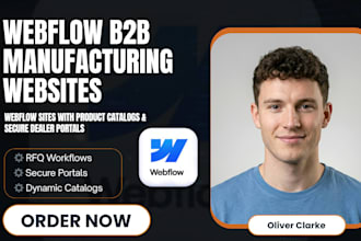 build webflow manufacture company website with product catalog and dealer portal