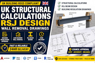 do UK building regs wall removal drawing structural calculations and rsj design