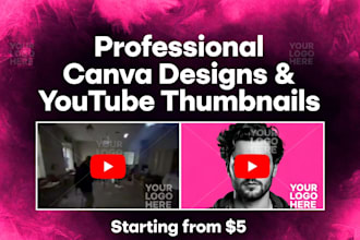 design professional canva thumbnails, posts and social media graphics
