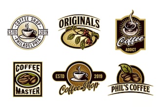 modern coffee shop and bakery cafe logo design