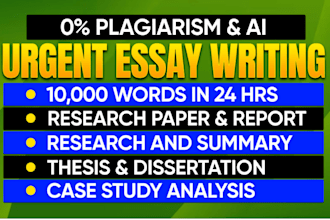 do urgent essay editing, research, summary and case study