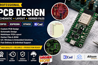 esp8266 electronic circuits custom pcb layout esp32 schematic design kicad stm32