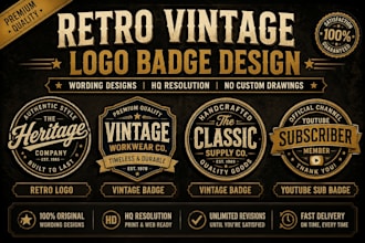 design retro vintage logo badge, vintage, design, youtube sub badge