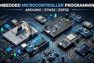 provide embedded microcontroller programming for arduino, stm32 and esp32
