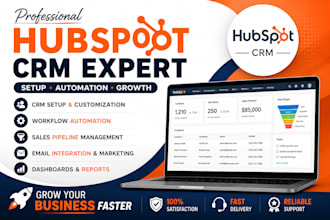 setup hubspot CRM, sales pipeline, and workflow automation