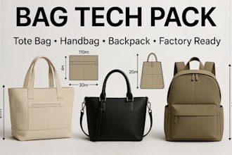 design bag tech pack tote bag tech pack handbag tech pack backpack factory ready