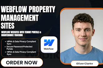 create webflow property management website with tenant portal maintenance forms