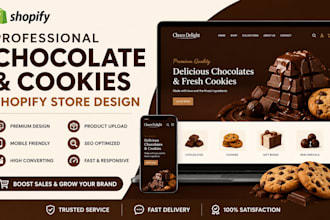 design a professional chocolate website cookies shopify store design