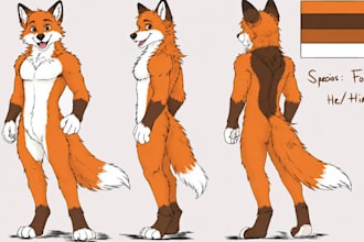 draw furry ref sheet fursona art anthro ref sheet furry oc furry reference sheet