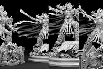 sculpt 3d fantasy miniature, 3d dnd miniature, 3d tabletop rpg character, stl