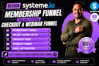 design systeme io membership funnel online course checkout and webinar funnel