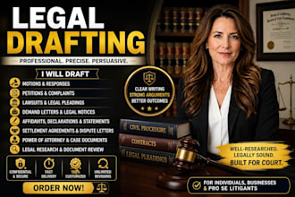 draft motions, petitions, lawsuits, complaint, and legal pleadings