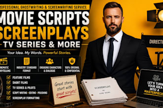 ghostwrite movie scripts, screenwriting, TV series, scriptwriting, screen play