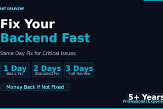 fix bugs and errors in your nodejs nestjs or express backend