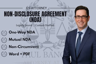 draft a professional non disclosure agreement nda as US attorney