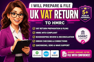 prepare and file UK vat return to hmrc