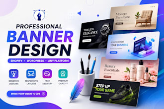 design attractive web banner, header, shopify store slider, hero image, cover