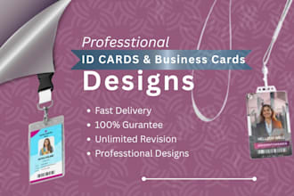 design an id card, employee id, student card, business card