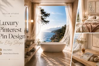 design luxury pinterest pins for etsy shops