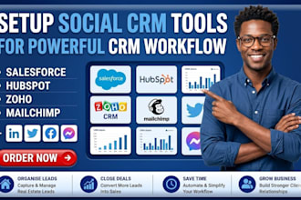 setup social CRM tools for powerful CRM workflow salesforce hubspot zoho