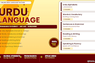 teach urdu language speaking reading and writing online