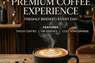 design modern coffee shop and cafe promotional poster