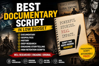 write documentary or geopolitics script for you