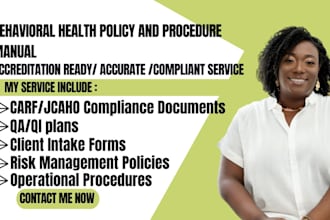 write accreditation behavioral health policy and procedure manual for california