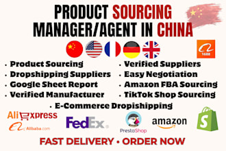 be your product sourcing agent for dropshipping and amazon fba