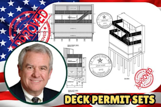 licensed architect for deck plan, patio, pouch, additions pe stamp for permit